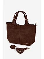 Hnědá kabelka z imitace semiše Clarette