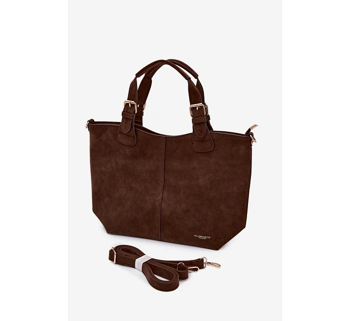 Hnědá kabelka z imitace semiše Clarette