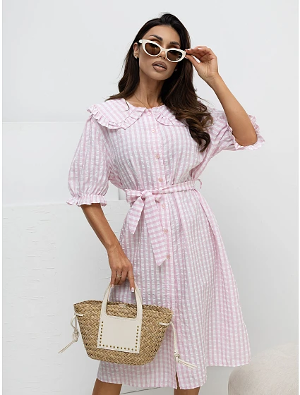 Sukienka MI SK  jasny różowy model 22123716 - FPrice