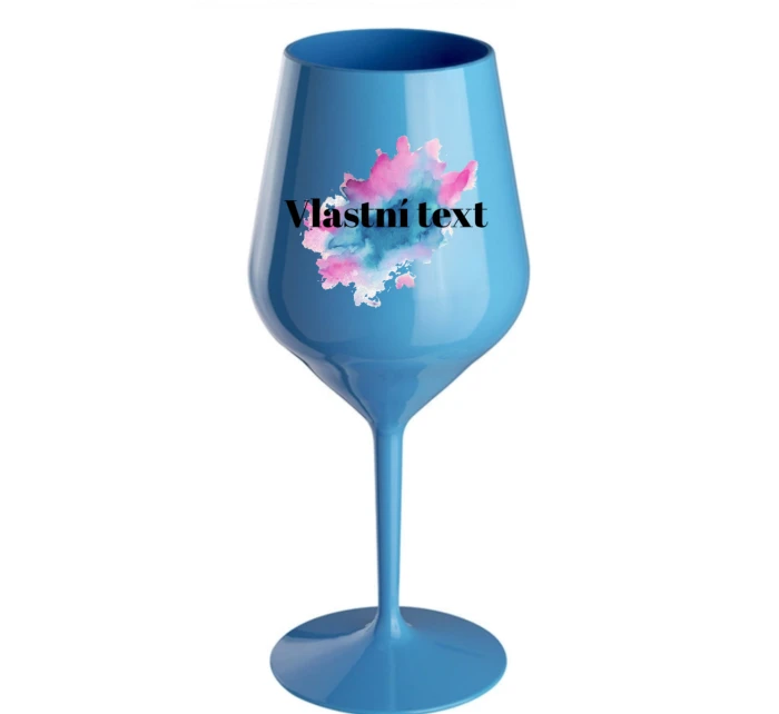 Personalizovaná nerozbitná sklenička na víno - Akvarelový otisk