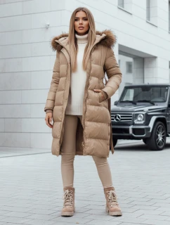 Dámska prešívaná zimná bunda s kožušinou STYLEBELLA beige FashionStreet TY4609