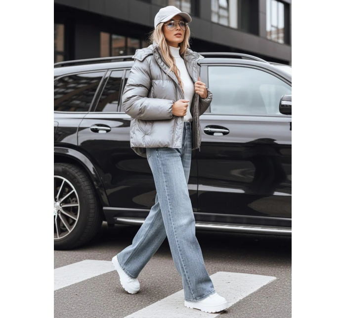 Dámska prechodná kožená bunda tmavosivá FashionStreet TY5191 Dámska prechodná kožená bunda tmavosivá FashionStreet TY5191