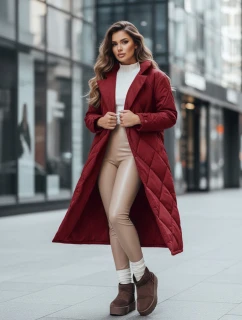 Dámska zimná bunda WARMISSA prešívaná bordová FashionStreet TY4918z