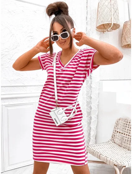 bavlněné letní pruhované šaty model 21236538 - Moon bavlněné letní pruhované šaty model 21236538 - Moon