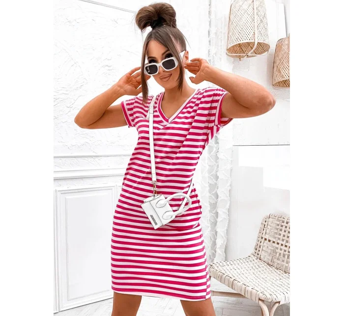 bavlněné letní pruhované šaty model 21236538 - Moon bavlněné letní pruhované šaty model 21236538 - Moon