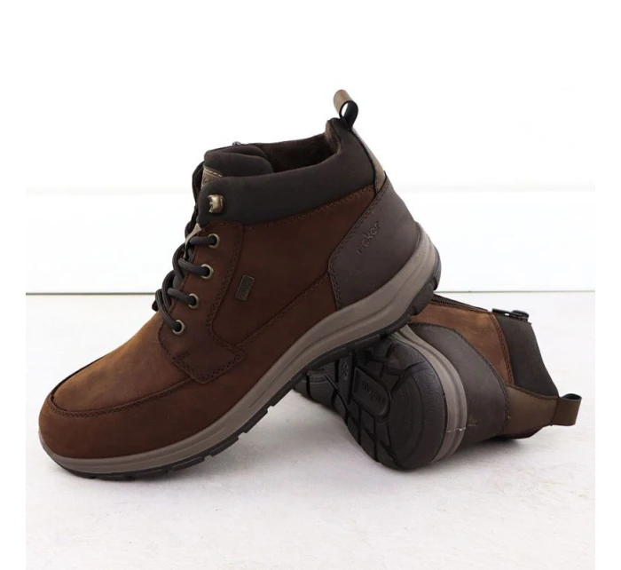 Pánské hnědé kožené nepromokavé boty model 21905547 - Rieker