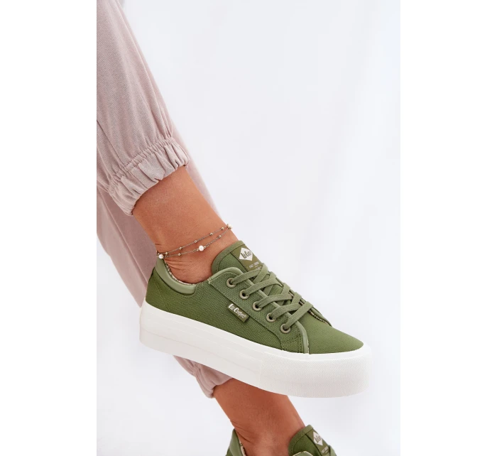 Trampki Damskie Na Platformie Lee Cooper LCW-25-31-3449L Zielone