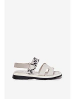 Dámské Kožené Sandály Na Plochém Podpatku Leopard model 21697799 Béžové - VINCEZA