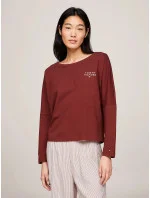 Dámske tričko s dlhým rukávom UW0UW04153 DW5 bordová - Tommy Hilfiger