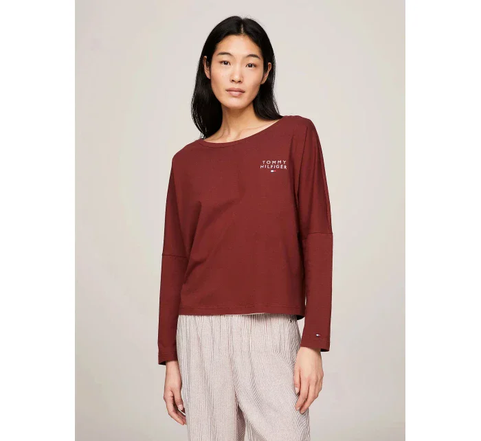 Dámske tričko s dlhým rukávom UW0UW04153 DW5 bordová - Tommy Hilfiger