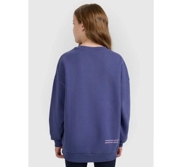 Dívčí mikina oversize bez kapuce model 21730470 - 4F Dívčí mikina oversize bez kapuce model 21730470 - 4F