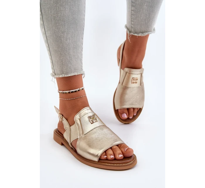 Dámske kožené sandále Zazoo gold Dámske kožené sandále Zazoo gold