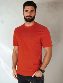 Pánske oranžové tričko s potlačou FashionStreet RX5411
