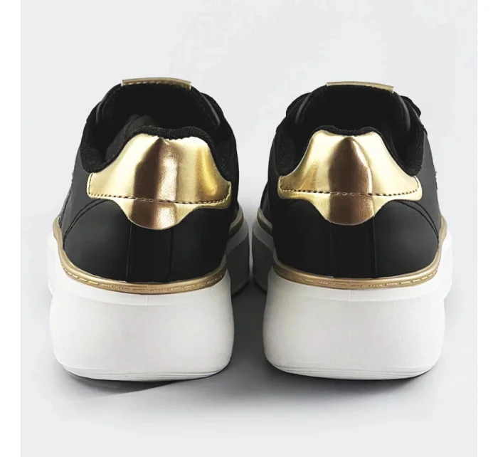 Čierno-zlaté šnurovacie tenisky sneakers s hviezdičkou (BB126A)