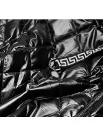 Čierna prešívaná dámska vesta s kapucňou (CAN-562BIG)