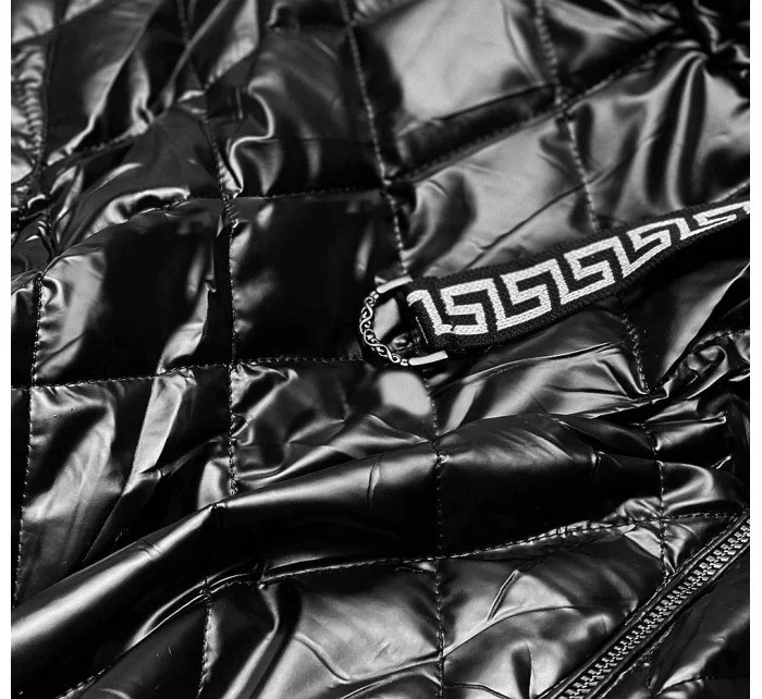 Čierna prešívaná dámska vesta s kapucňou (CAN-562BIG)