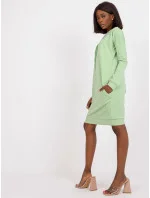 Dámské teplákové mini šaty v pistáciové barvě model 20840800 - Factory Price Dámské teplákové mini šaty v pistáciové barvě model 20840800 - Factory Price