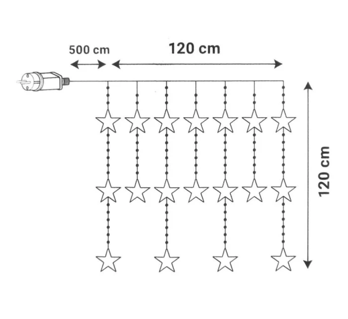 Svetelné závesy na vianočný stromček 120x120 CM 235LED MULTIKOLOR STARS