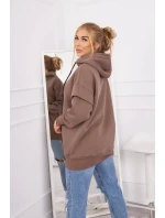 Zateplená mikina s polovičným zipsom mocca