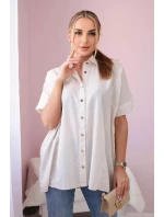 Bavlnená košeľa s krátkym rukávom béžová Bavlnená košeľa s krátkym rukávom béžová