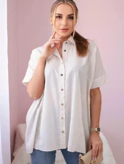 Bavlněná košile s krátkým rukávem béžový