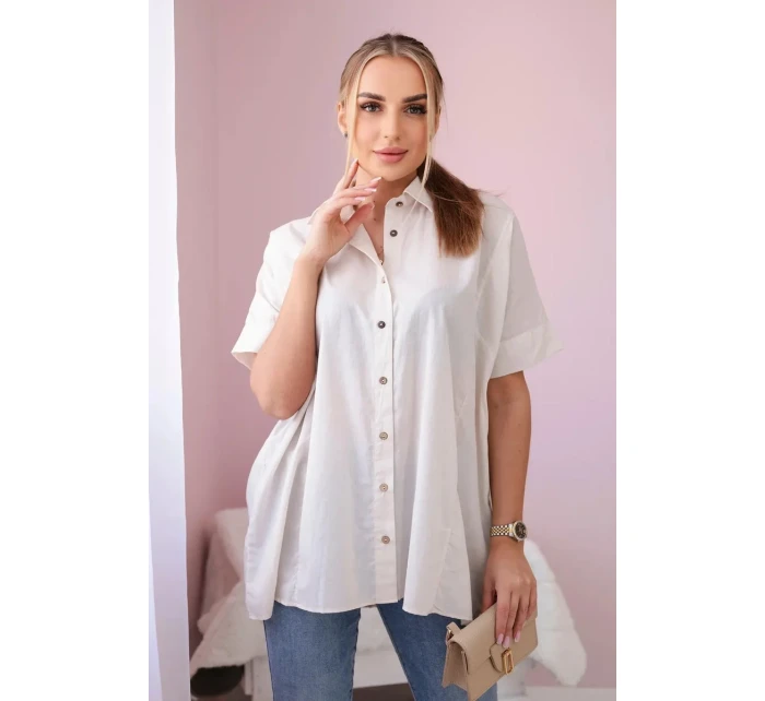 Bavlnená košeľa s krátkym rukávom béžová Bavlnená košeľa s krátkym rukávom béžová