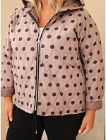 Dámská bunda Plus Size s kapucí puntíky fango