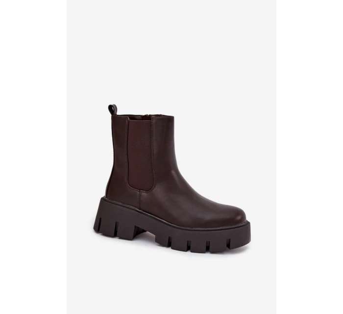 Dámské šněrovací boty teplé kůže tmavě hnědé model 21709278 - Boto Dámské šněrovací boty teplé kůže tmavě hnědé model 21709278 - Boto