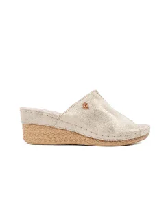 Štýlové zlaté ponožky s klinom pre ženy