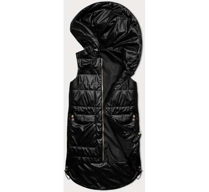 Čierna dámska vesta s ozdobným zipsom S'West (B8151-1) Čierna dámska vesta s ozdobným zipsom S'West (B8151-1)