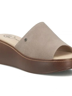 Dámske šedé kožené žabky Filippo DK7798