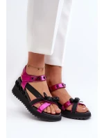 Dámské sandály s mašlí D&A model 21660353 fuchsie - S.Barski