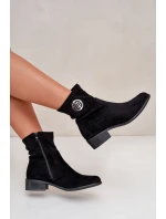 Dámské kotníčkové boty na ploché podrážce se zipem béžové model 21668028 - Boto