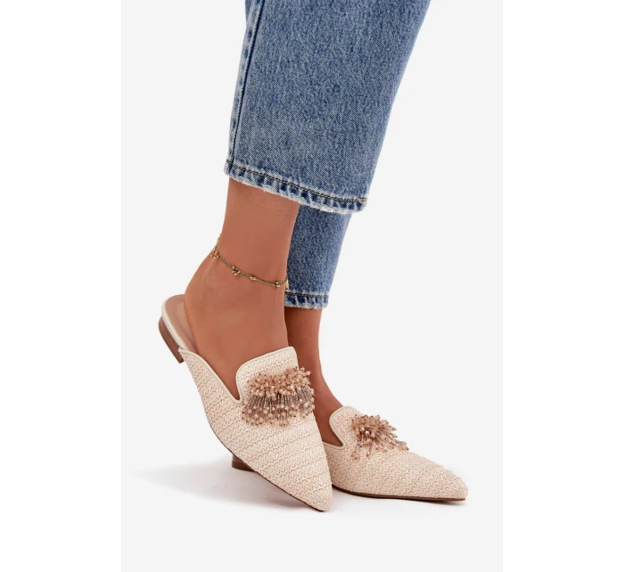 Dámské pantofle s ozdobou Béžové Katrine