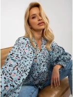 Dámska košeľa LK KS 509017 2.78 čierna a modrá - FPrice