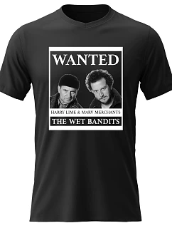 Dámské bavlněné tričko s potiskem - WANTED - černé