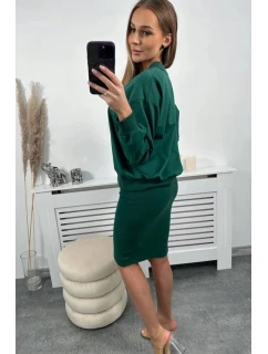 Dámský set šaty a mikina model 21772692 zelený - Kesi