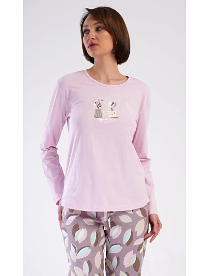 Dámské pyžamo dlouhé model 22407121 - Vienetta Dámské pyžamo dlouhé model 22407121 - Vienetta