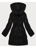 Čierna dámska zimná bunda s kapucňou (5m722-392)