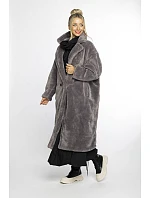 Šedý dámský oversize kabát model 21247134 - Ann Gissy Šedý dámský oversize kabát model 21247134 - Ann Gissy