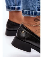 Skórzane Półbuty Mokasyny Damskie Maciejka 06250-01 Czarne