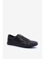 Męskie Trampki Z Eko Skóry Czarne Big Star JJ174234