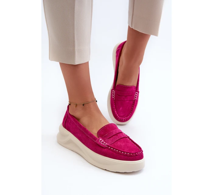Zamszowe Damskie Mokasyny Fuksja Filidia Zamszowe Damskie Mokasyny Fuksja Filidia