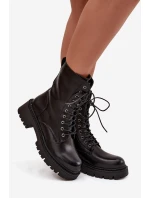 Dámské workery z eko kůže černé Calesia Dámské workery z eko kůže černé Calesia