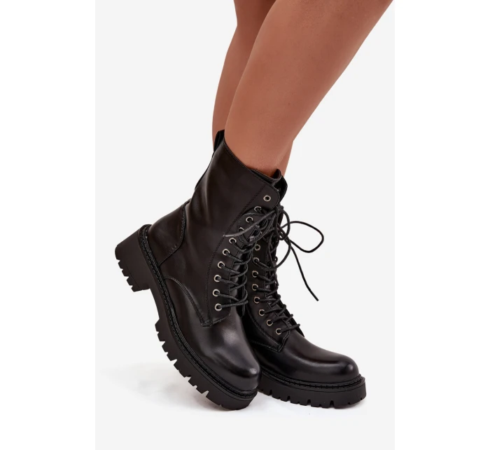 Dámské workery z eko kůže černé Calesia Dámské workery z eko kůže černé Calesia