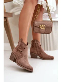 Topánky na podpätku HY42-086 hnedé - Krok vo veľkom štýle