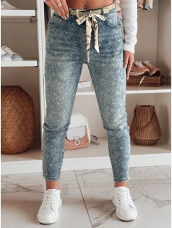 Dámské džínové kalhoty slim fit s páskem blue Dstreet model 21985340 - FashionStreet