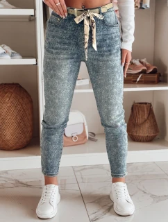Dámské džínové kalhoty slim fit s páskem blue model 21985340 - Dstreet