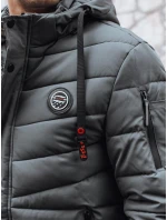 Pánská prošívaná zimní bunda s kapucí v grafitové barvě Dstreet model 21991450 - FashionStreet