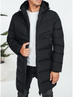 Pánska zimná bunda s kapucňou čierna prešívaná TX5070